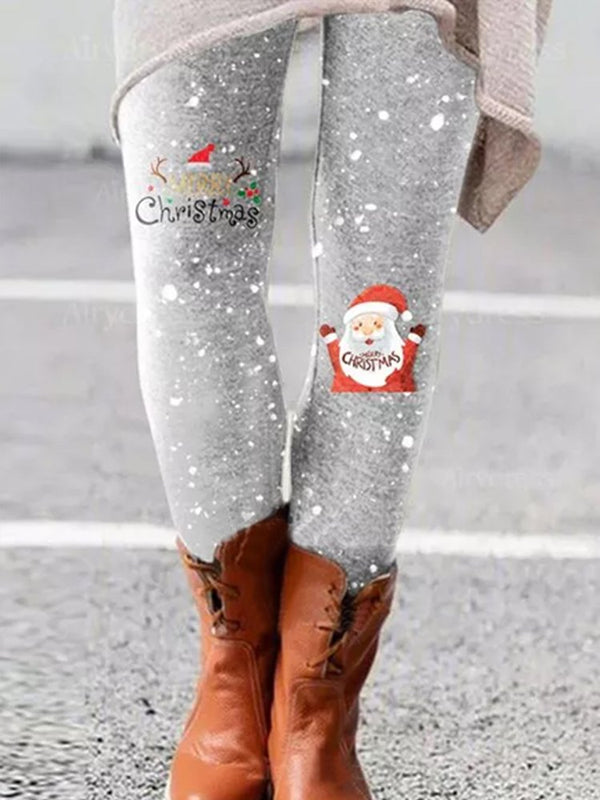 Skinny Christmas Snowman Cute Pants  QS77