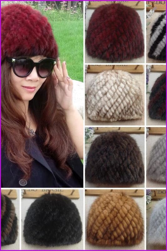 7 Colors Mink Fur Hat - Furdela