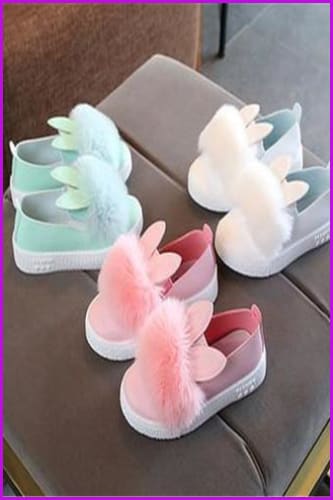 Cute Kids Toddler Rabbit Fur Fluffy Shoes - Furdela