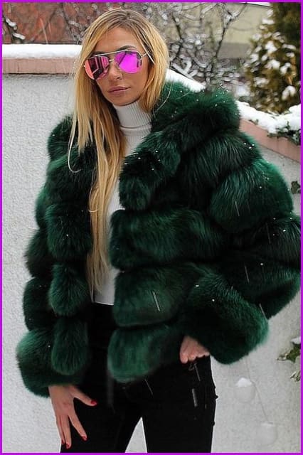 Luxury Faux Fox Fur Hoodie Coat F3074 – Furdela