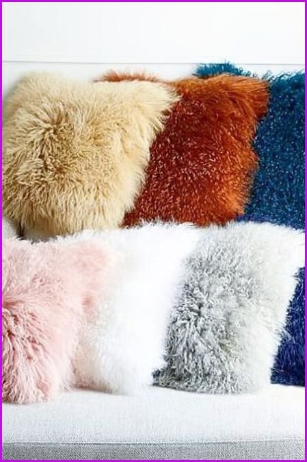 Mongolian Lamb Fur Pillow Covers 16''*16'' DO777 - Furdela Wholesale