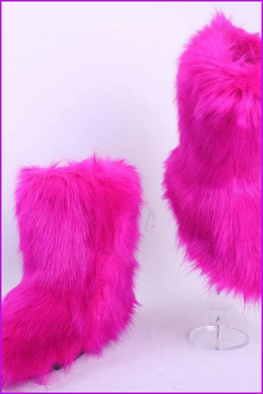 [Pre-sale] 10 Colors Faux Fur Winter Boots F193 - Furdela