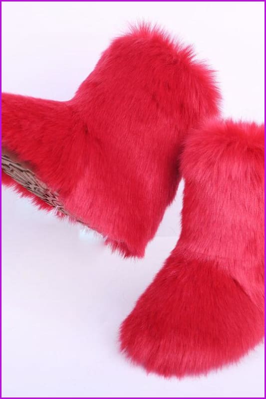 [Pre-sale] 10 Colors Faux Fur Winter Boots F193 - Furdela