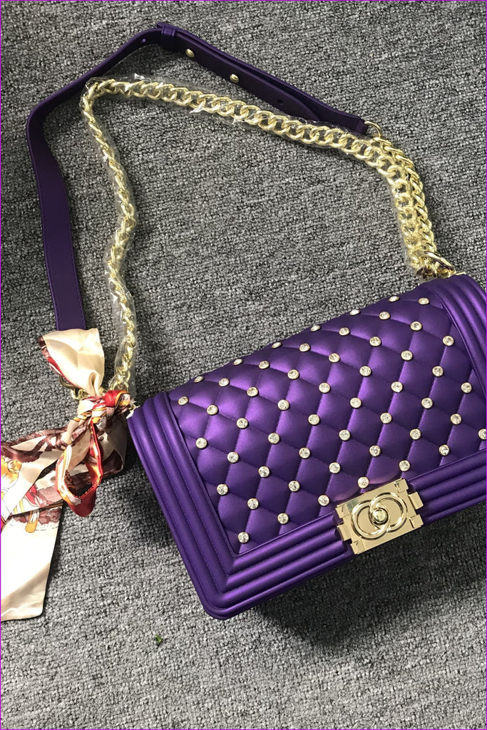 Purple Pearl Jelly Shoulder Cross Body Bag F197 - Furdela